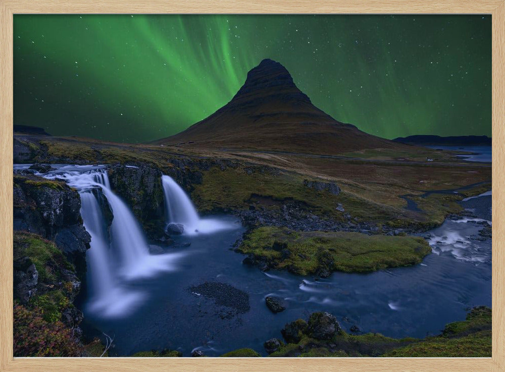 Kirkjufell... Under a boreal green sky | Poster