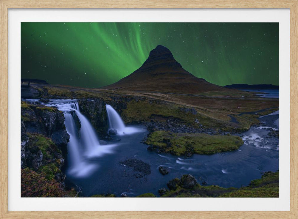 Kirkjufell... Under a boreal green sky | Poster