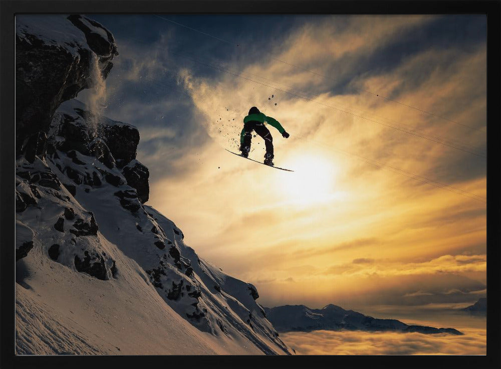 Sunset Snowboarding | Poster