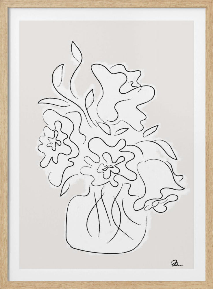 Flower Bouquet Grey | Poster