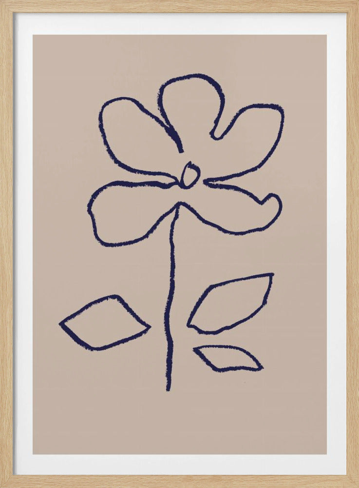 Oil Pastel Flower Blue | Poster