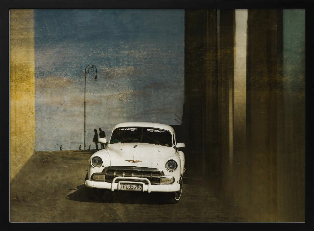 A white car in Havanna | Poster
