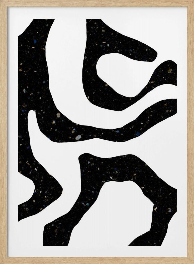 Organic Black Forms with Speckled Patterns | Poster