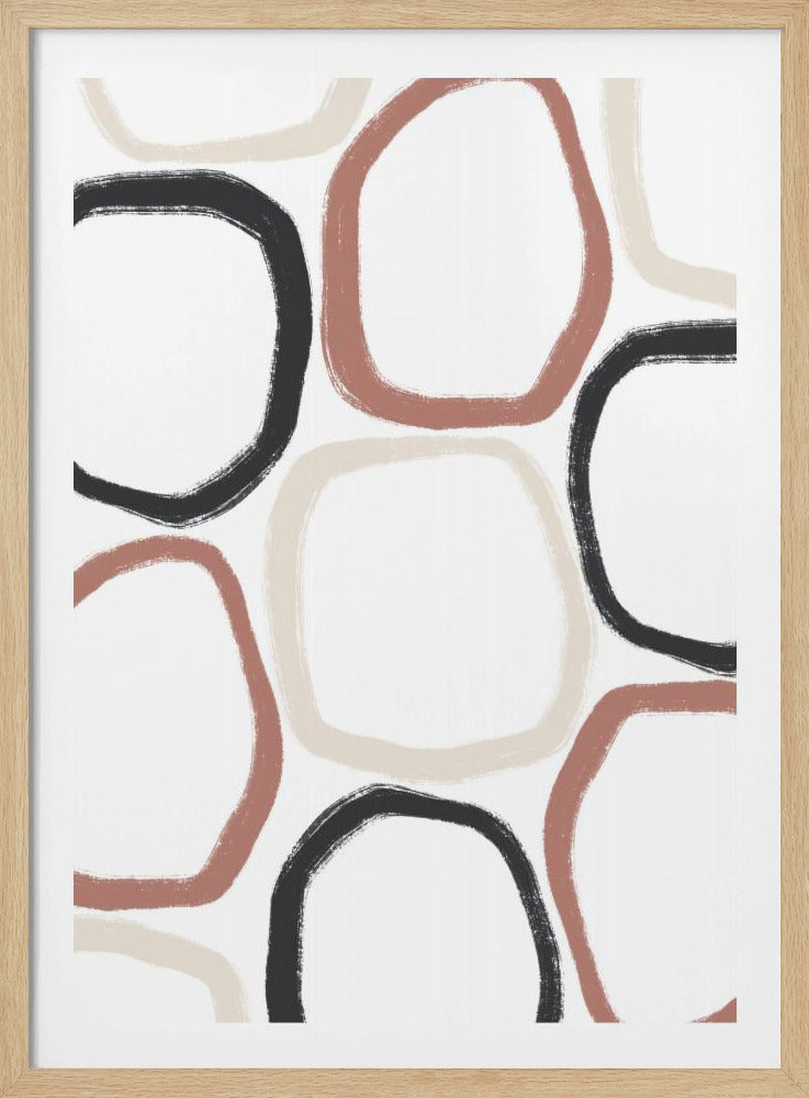 Circles in Black Beige and Rust | Poster