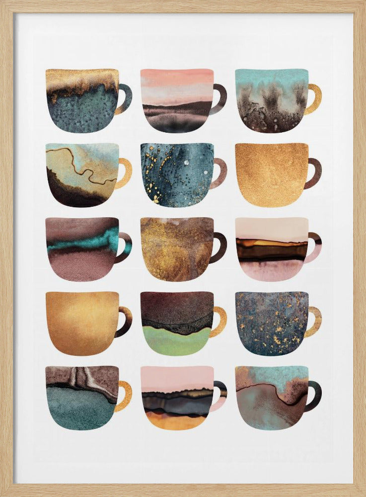 Earthy Coffee Cups | Poster