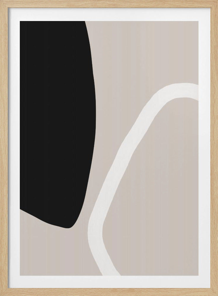 Bold Black Shapes and a White Line | Poster