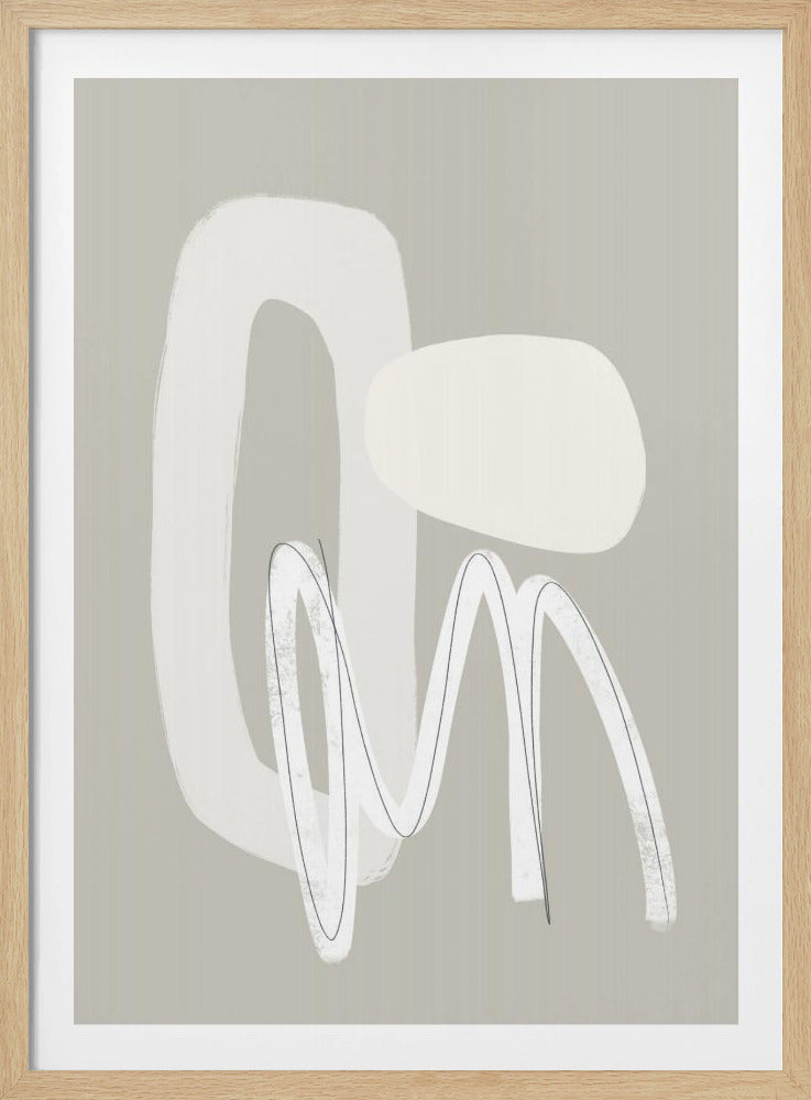 Flowing Curves and Shapes in Neutral Tones | Poster