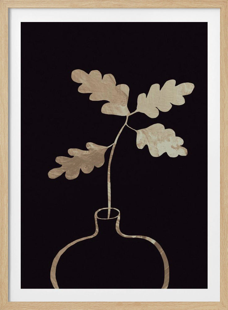 Leaves in vase_gold | Poster