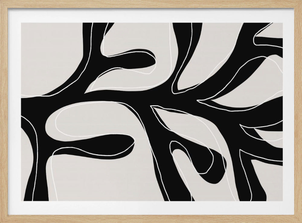 Abstract Twig Black and White | Poster
