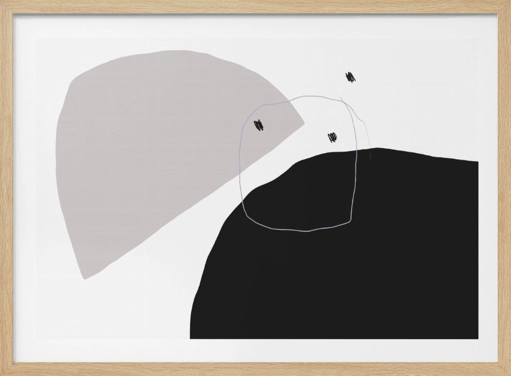 Monochrome Black and Gray Shapes | Poster