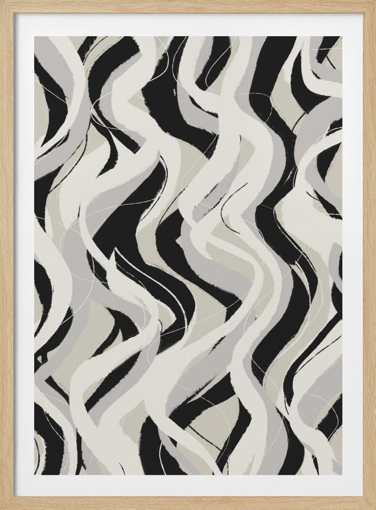 Curved Monochrome Waves | Poster