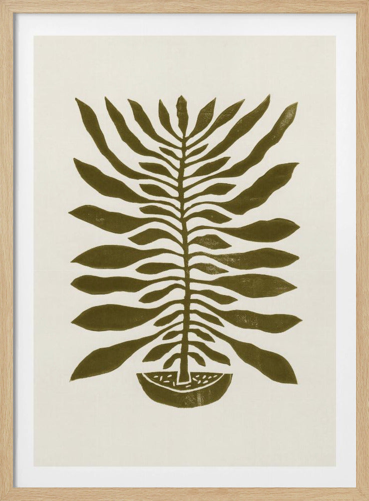 ne Hundred-Leaved Plant #22 / Lino Print | Poster