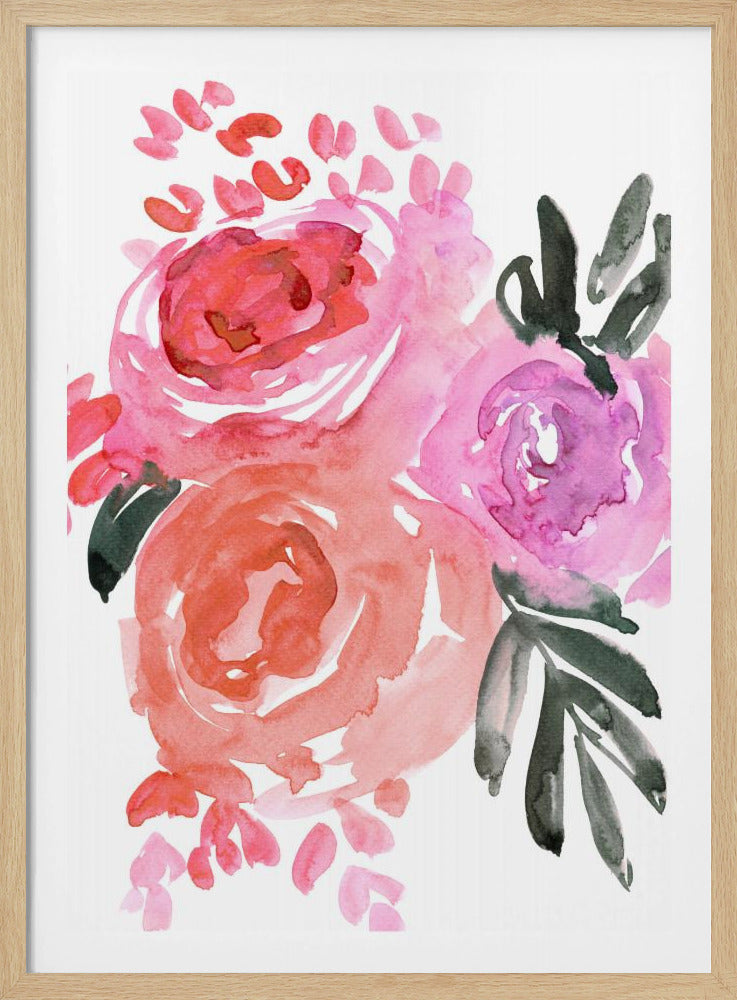 Maeko loose watercolor florals I | Poster