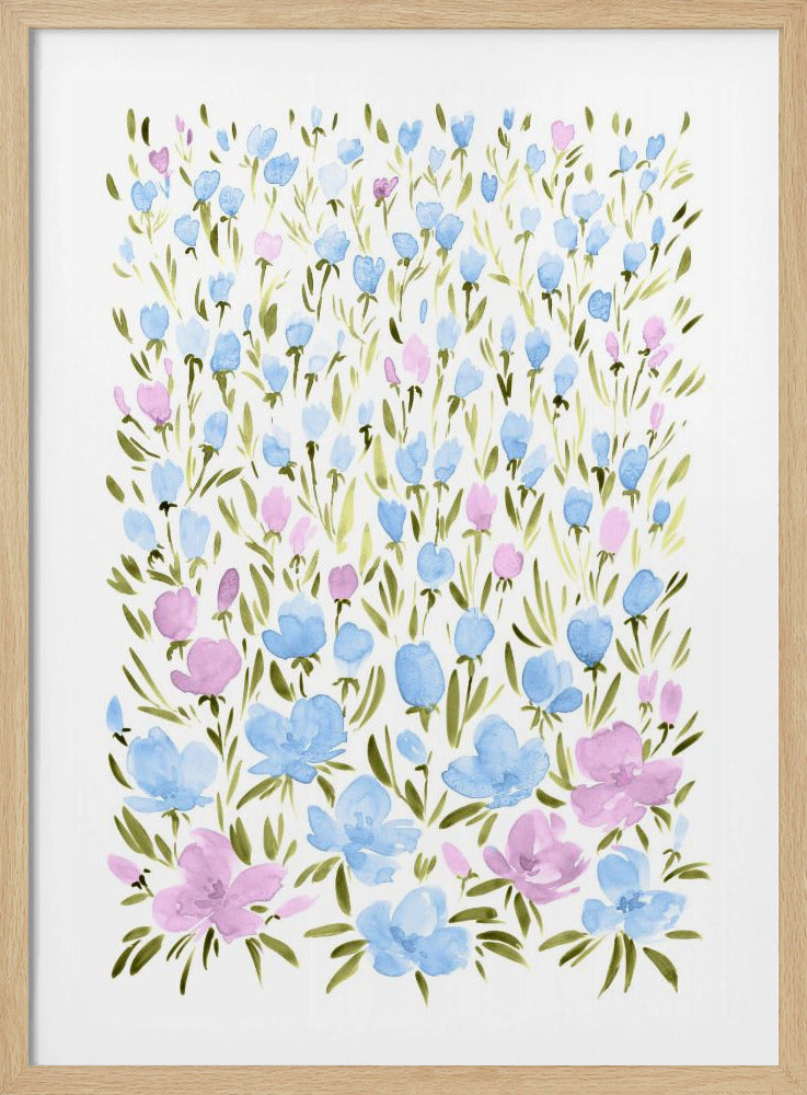 Field of purple and blue flowers | Poster