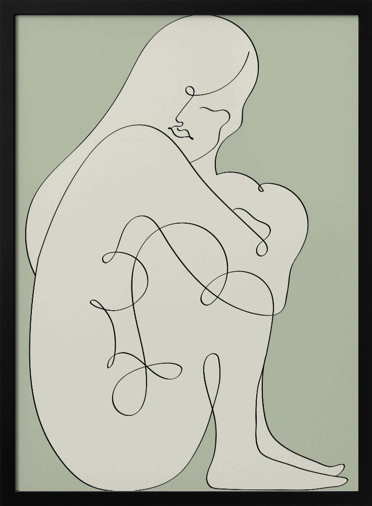 Sitting Woman Green | Poster