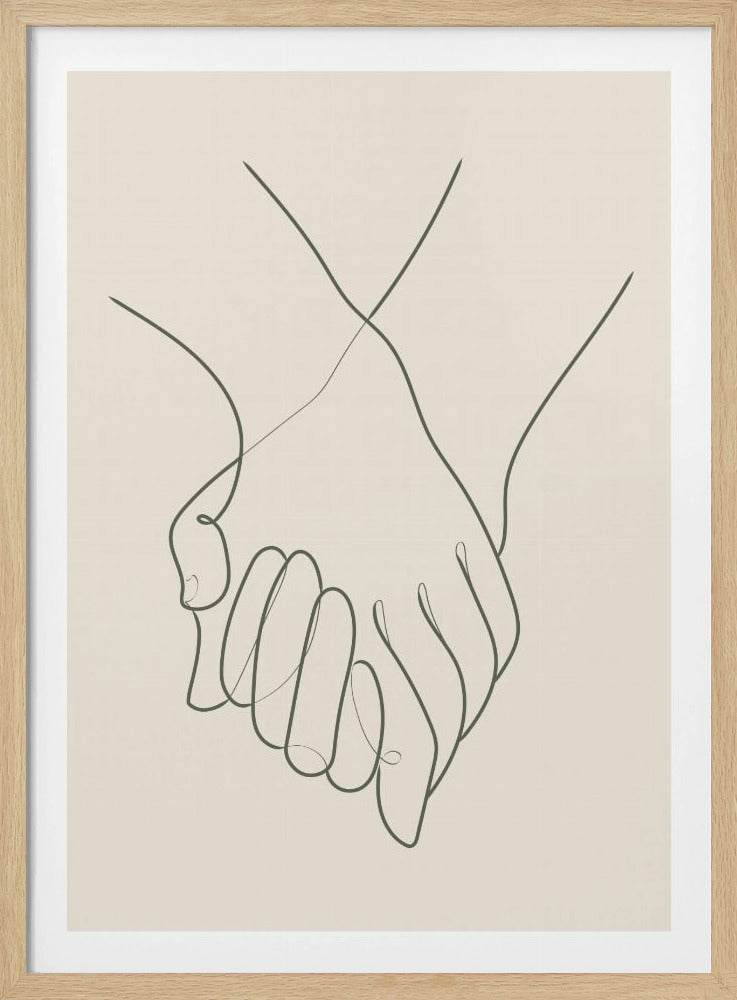 Holding Hands Green | Poster