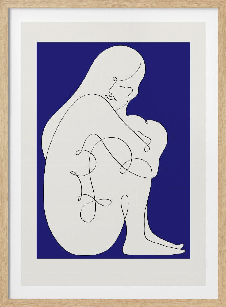 Sitting Woman Blue | Poster