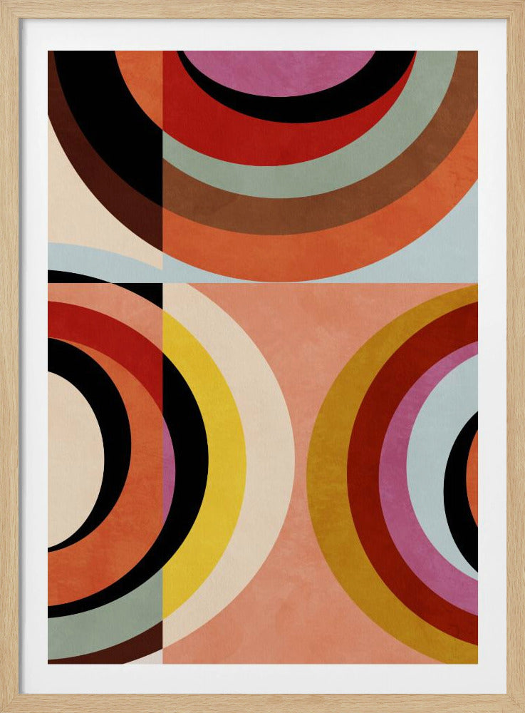 Warm Colors Bauhaus Geometry3 | Poster