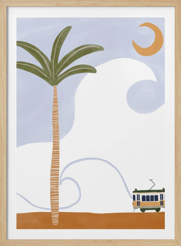 Little Tram On Beach | Poster