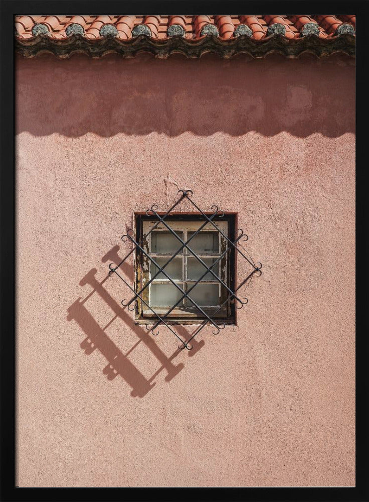 Rustic Pink Wall With A Vintage Window | Poster