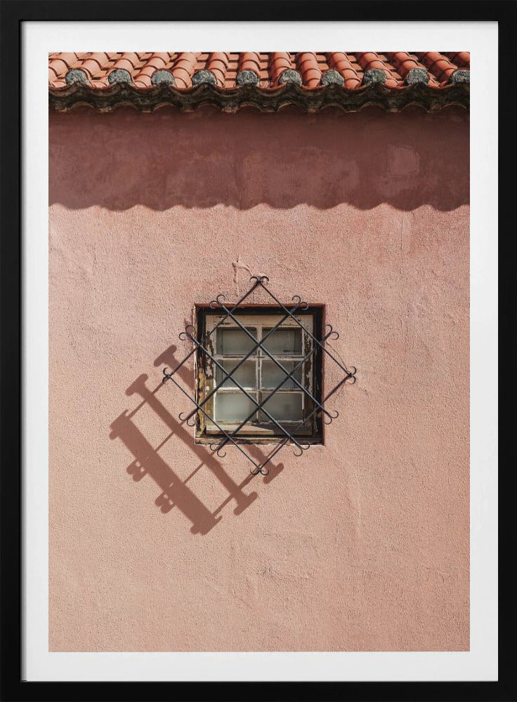 Rustic Pink Wall With A Vintage Window | Poster