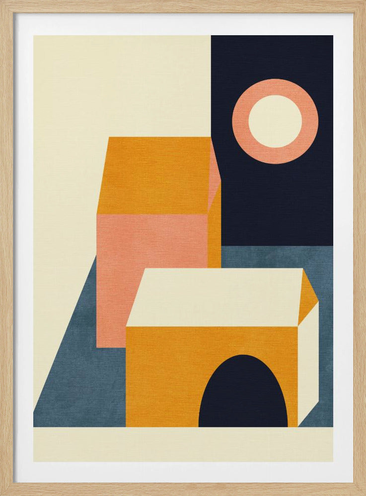 Rainbow Plus Shapes  Blue Mustard11 | Poster