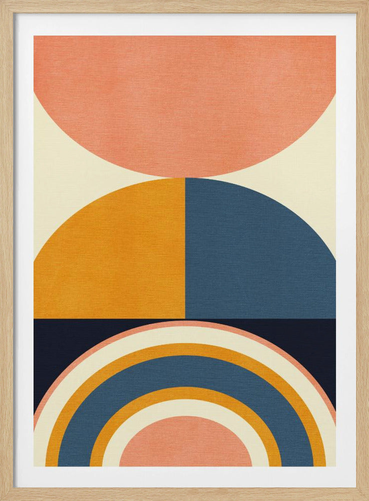 Rainbow Plus Shapes  Blue Mustard10 | Poster