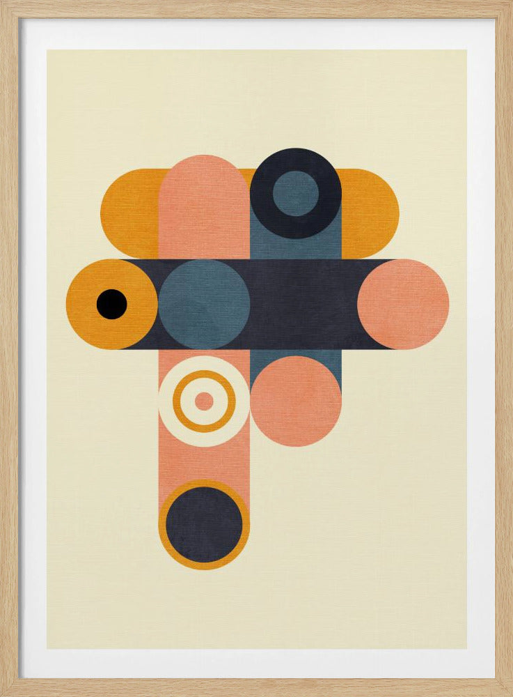 Rainbow Plus Shapes  Blue Mustard8 | Poster