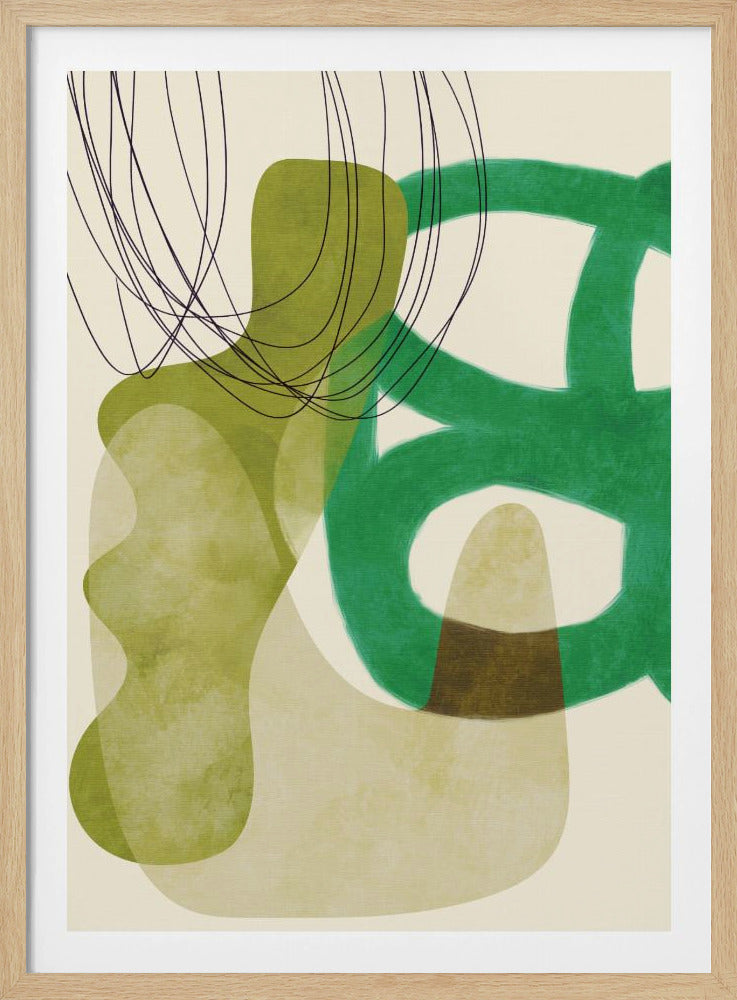 Painted Lines Green Tan Kopie | Poster