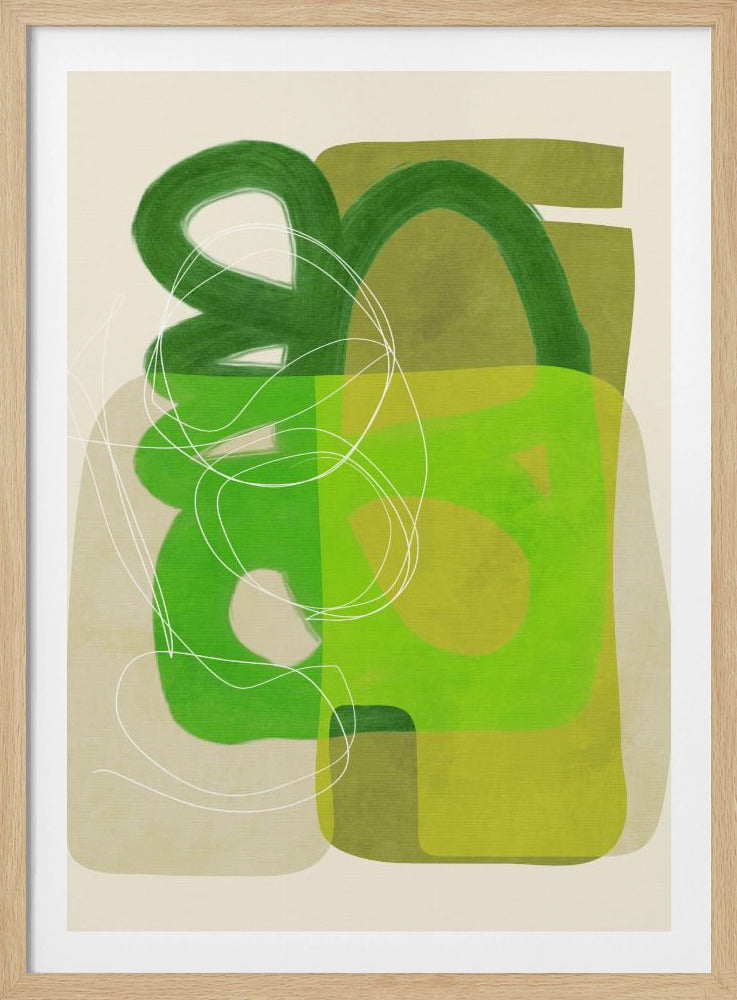 Painted Lines Green Tan 4 Kopie | Poster