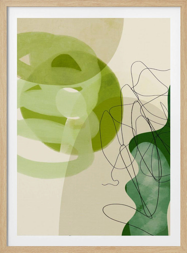 Painted Lines Green Tan 3 Kopie | Poster