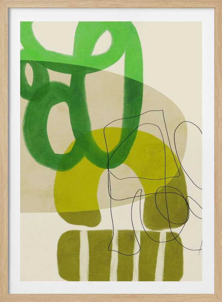 Painted Lines Green Tan 2 Kopie | Poster