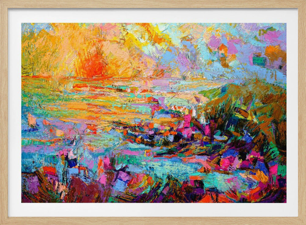 Sunset Over A Vivid Landscape | Poster