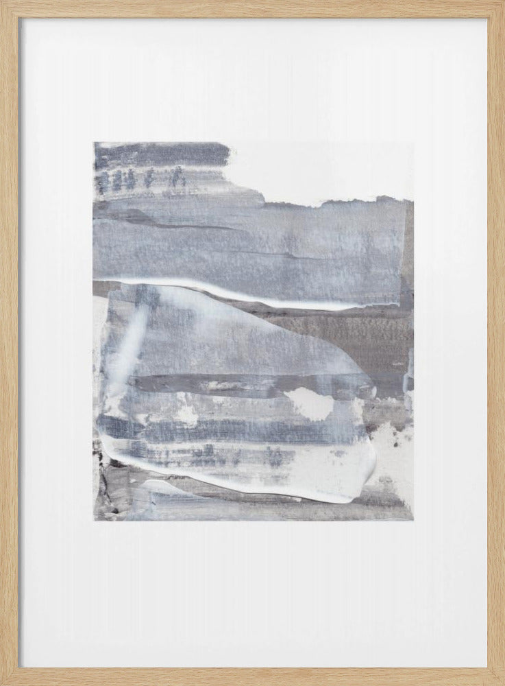 Gray and White Brushstrokes | Poster