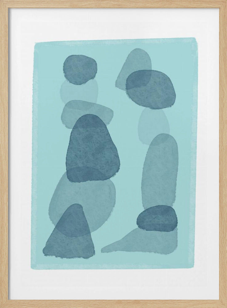 watercolour spots blue abstract minimal modern art | Poster