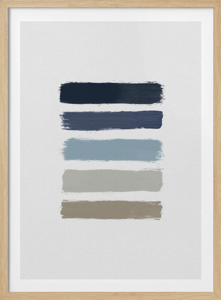 Blue & Taupe Stripes | Poster