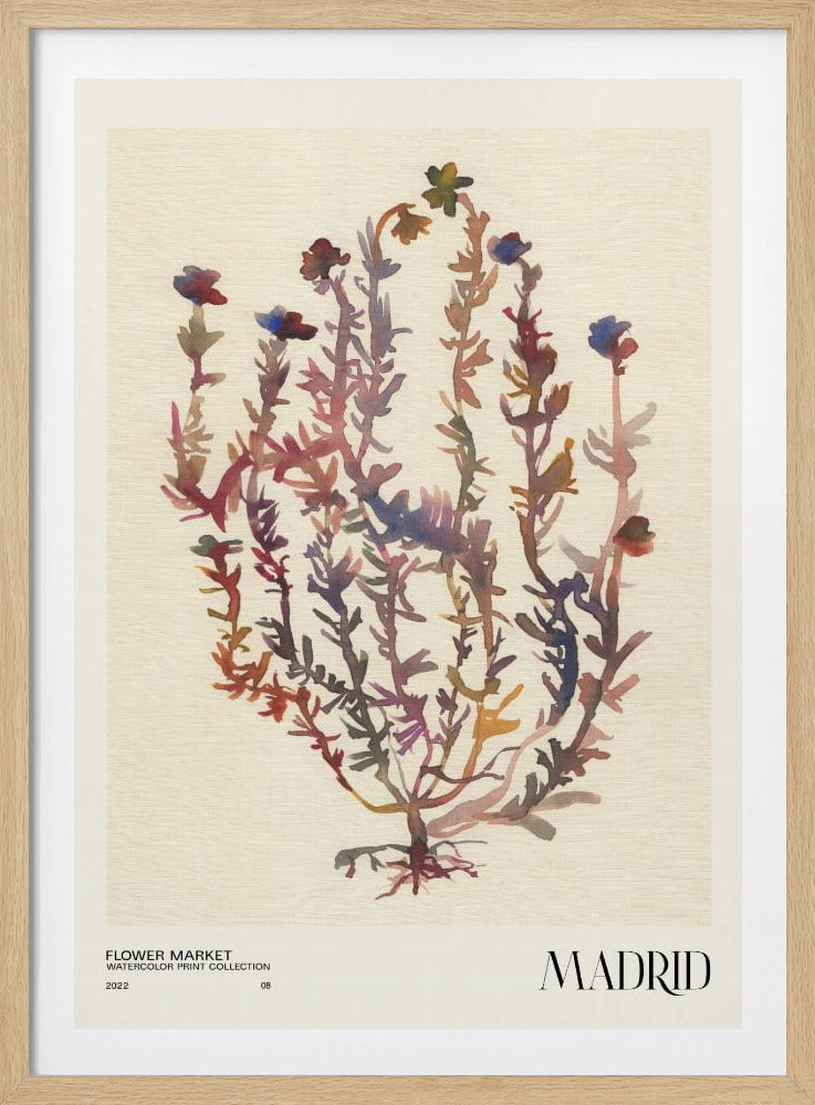 Watercolor print collection. Flower market - Madrid | Poster