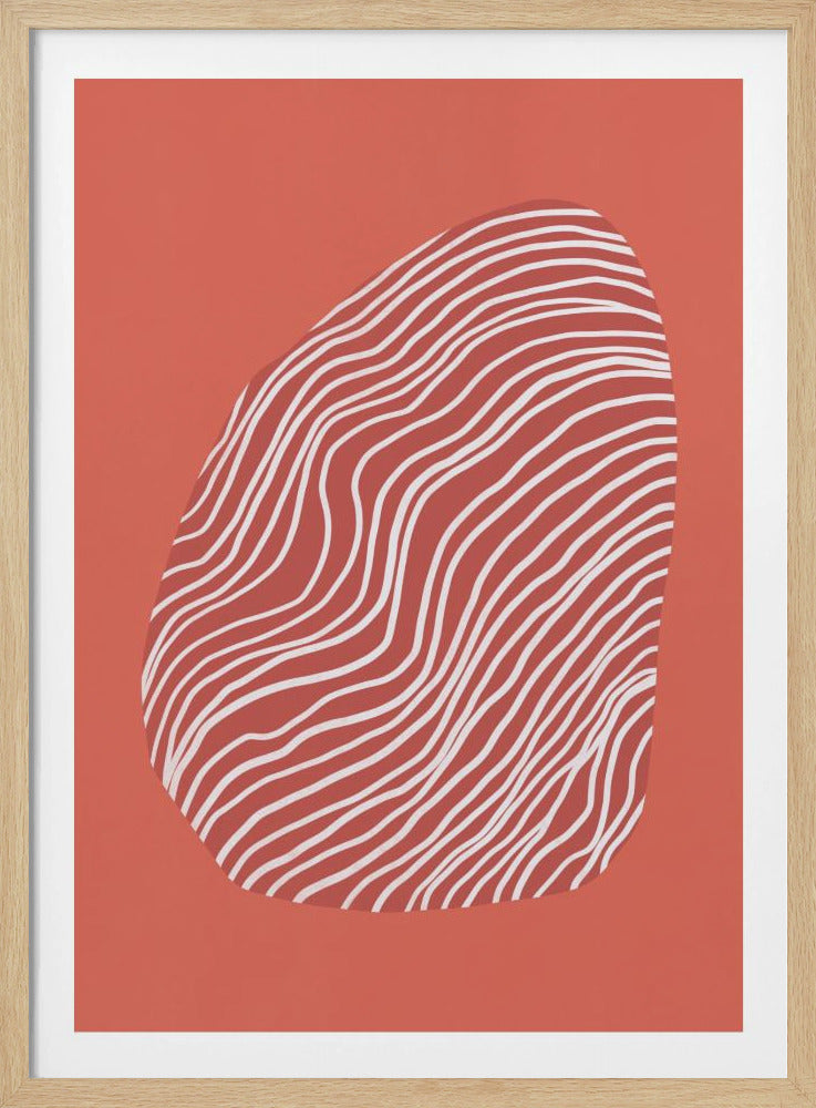 Line art confined in space-red | Poster