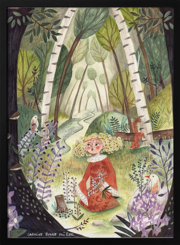 Princess in the forest with flowers | Poster
