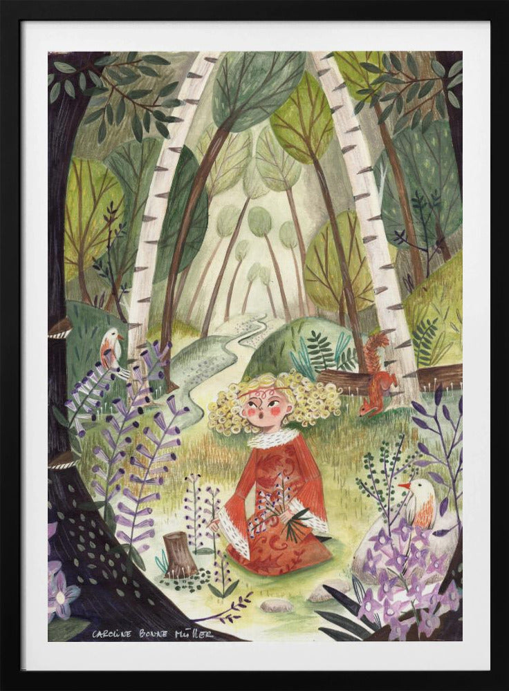 Princess in the forest with flowers | Poster