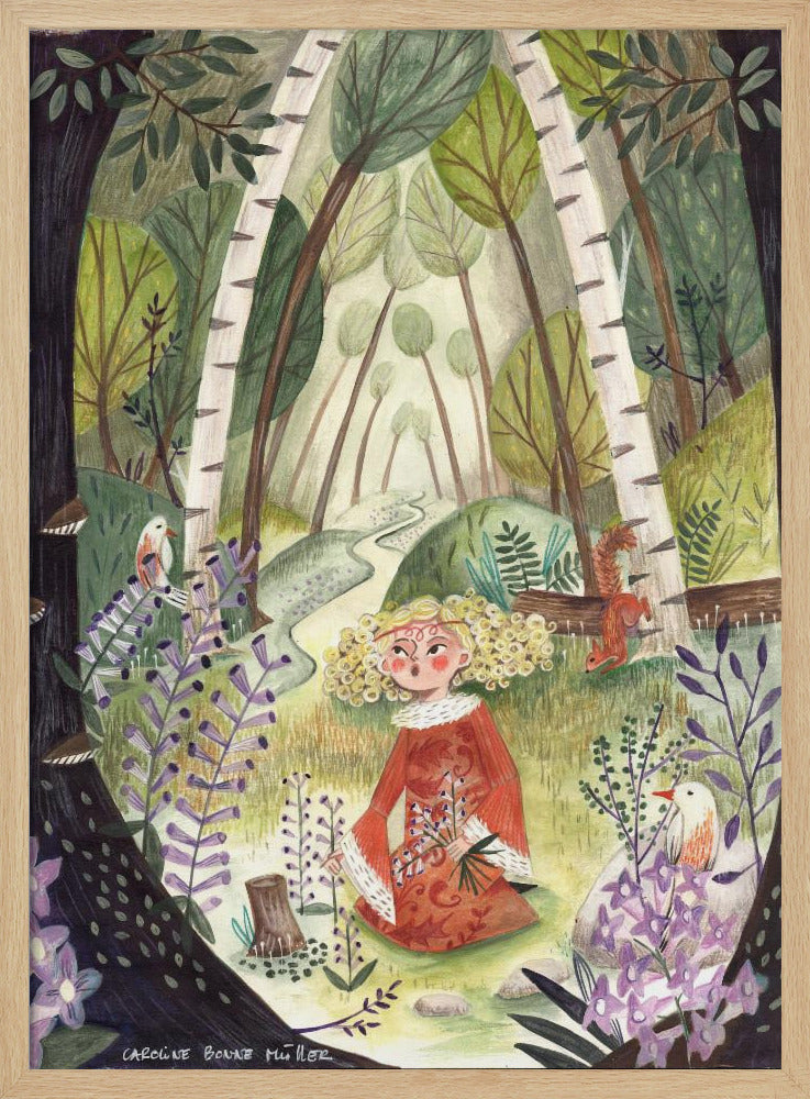 Princess in the forest with flowers | Poster