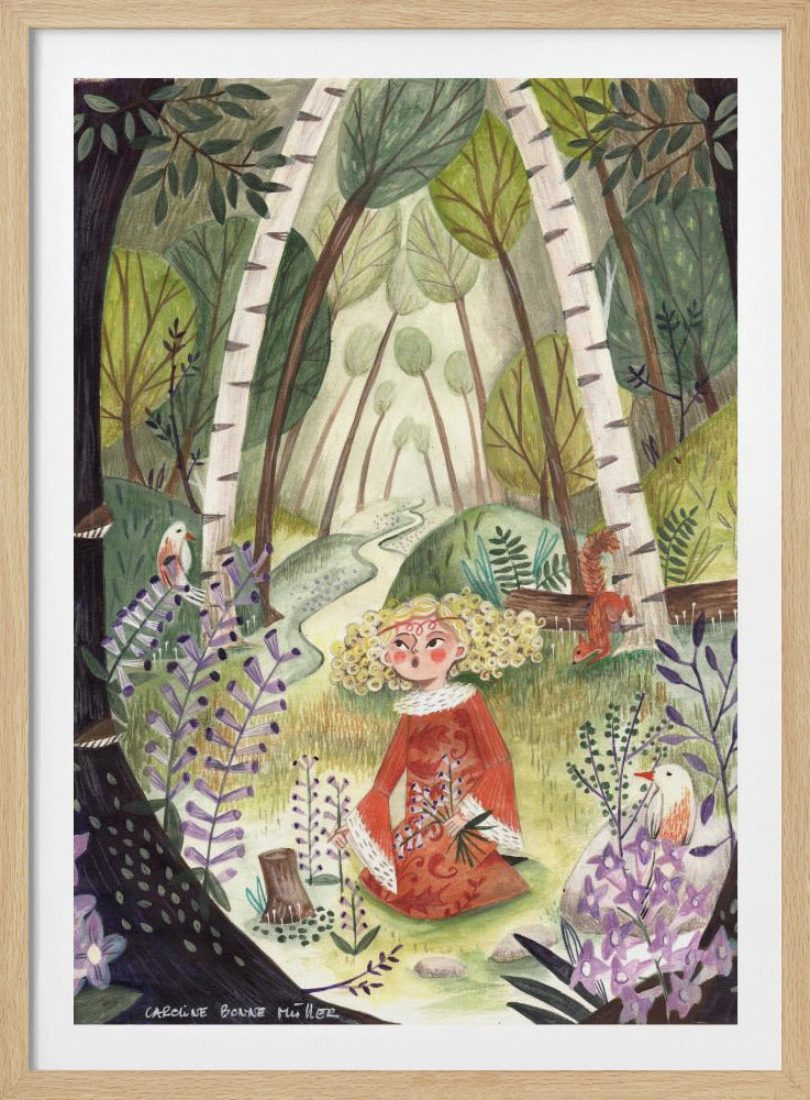 Princess in the forest with flowers | Poster