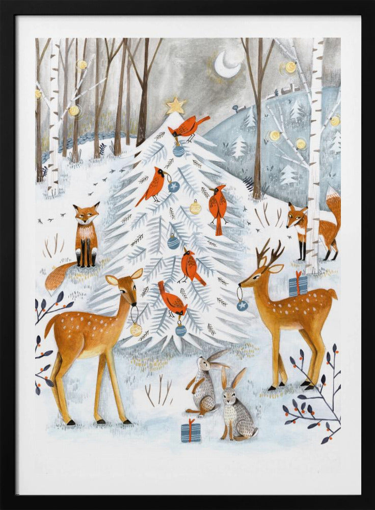 Christmas in the winter animal forest | Poster