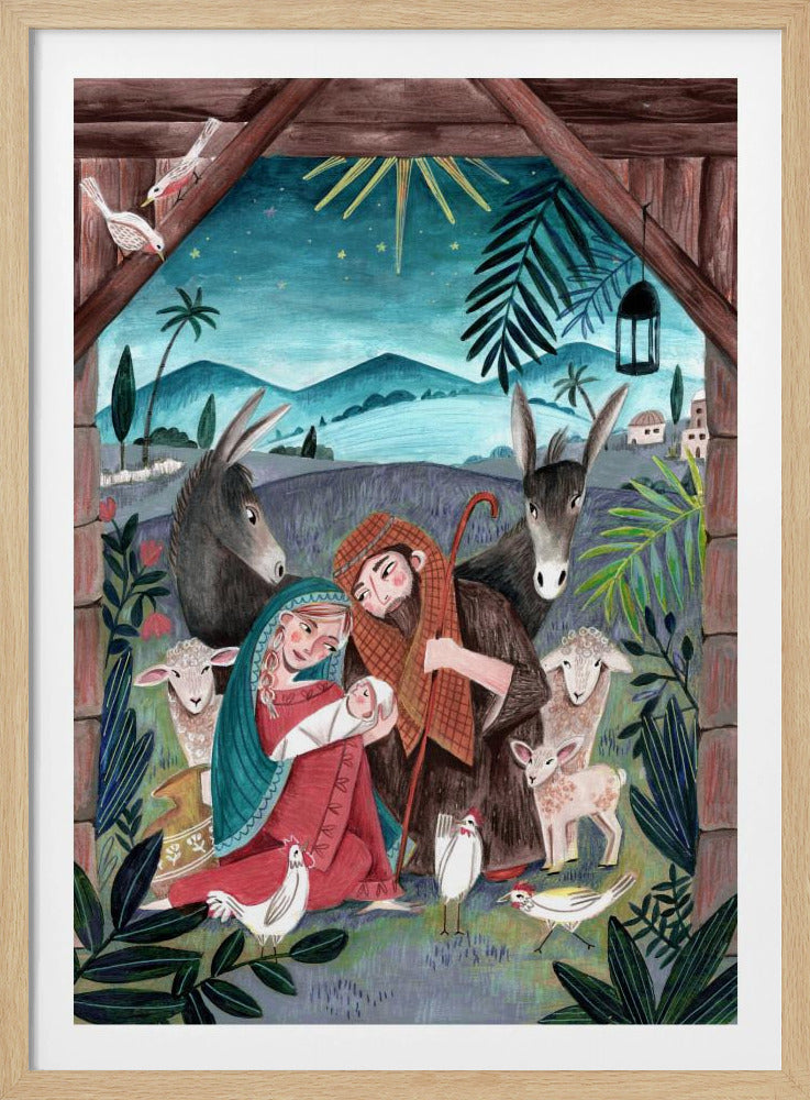 Christmas with Mary and baby Jesus | Poster