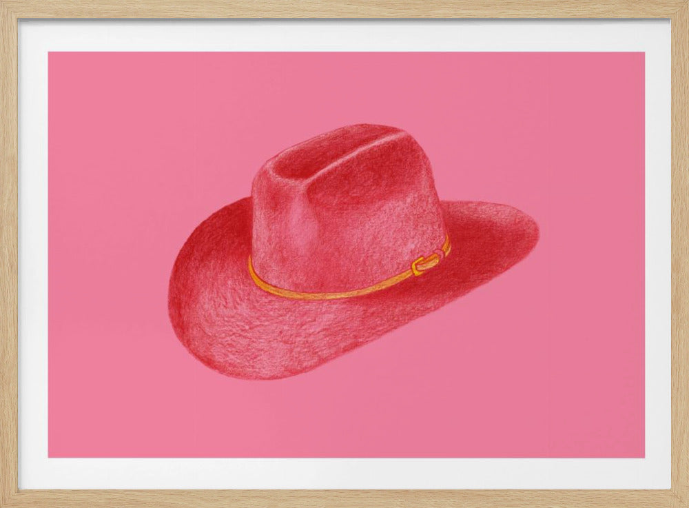 Red Stetson On Pink | Poster