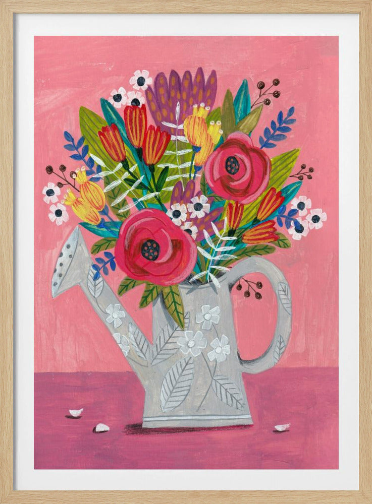 Watering Can with Flowers | Poster