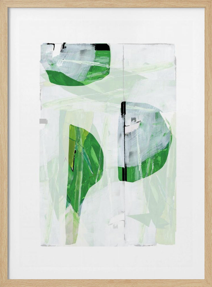 Lime Green Black Abstract No2 | Poster