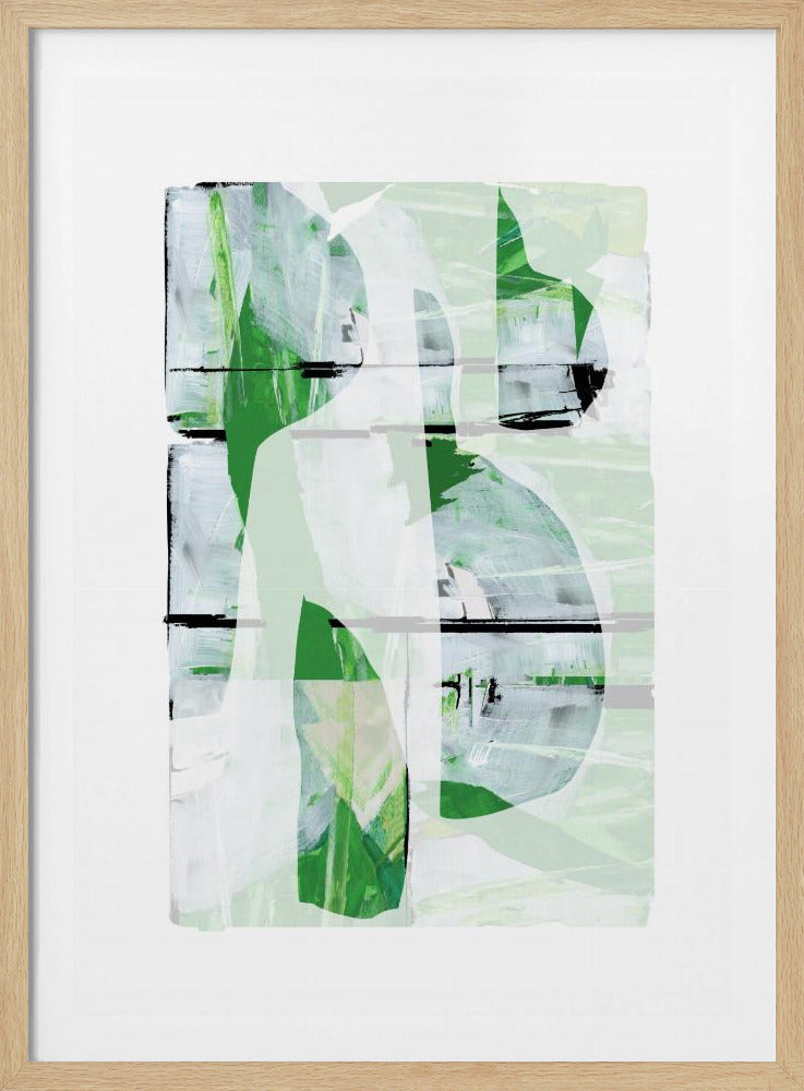 Lime Green Black Abstract No3 | Poster