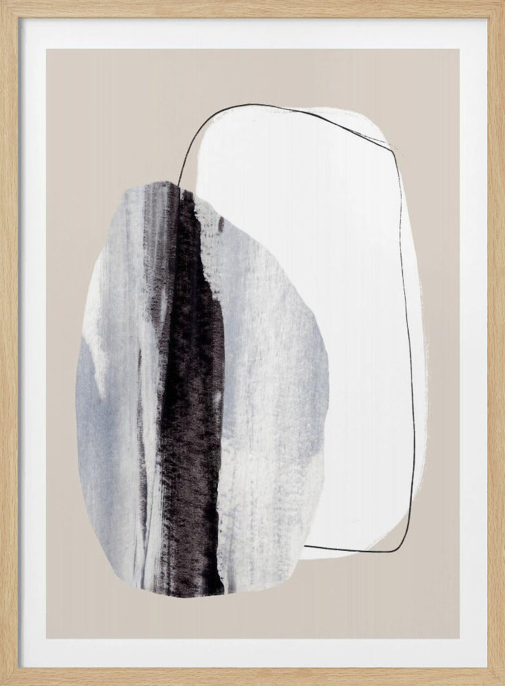 Organic Shapes With Textured Brushstrokes | Poster