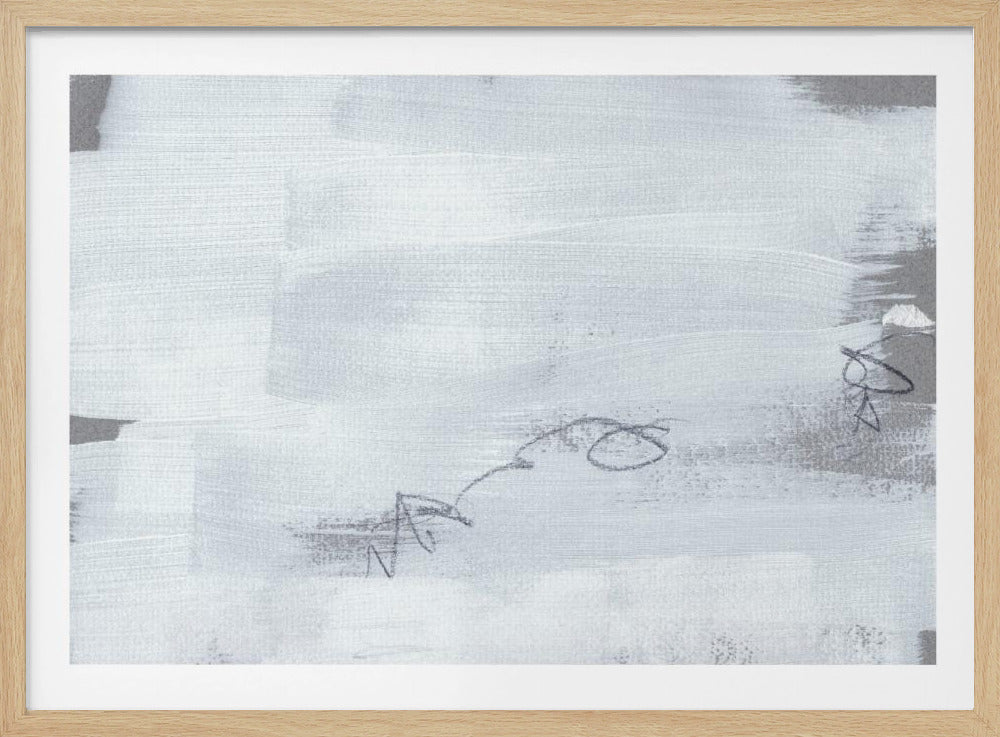 Abstract White Brushstrokes | Poster